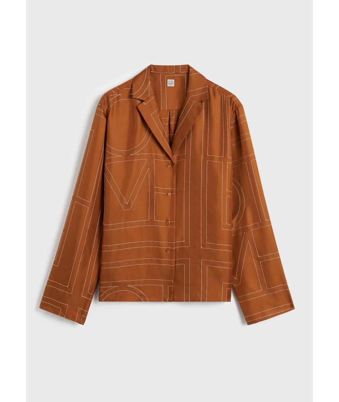 TOTEME Оранжевая шелковая рубашка, фото 7