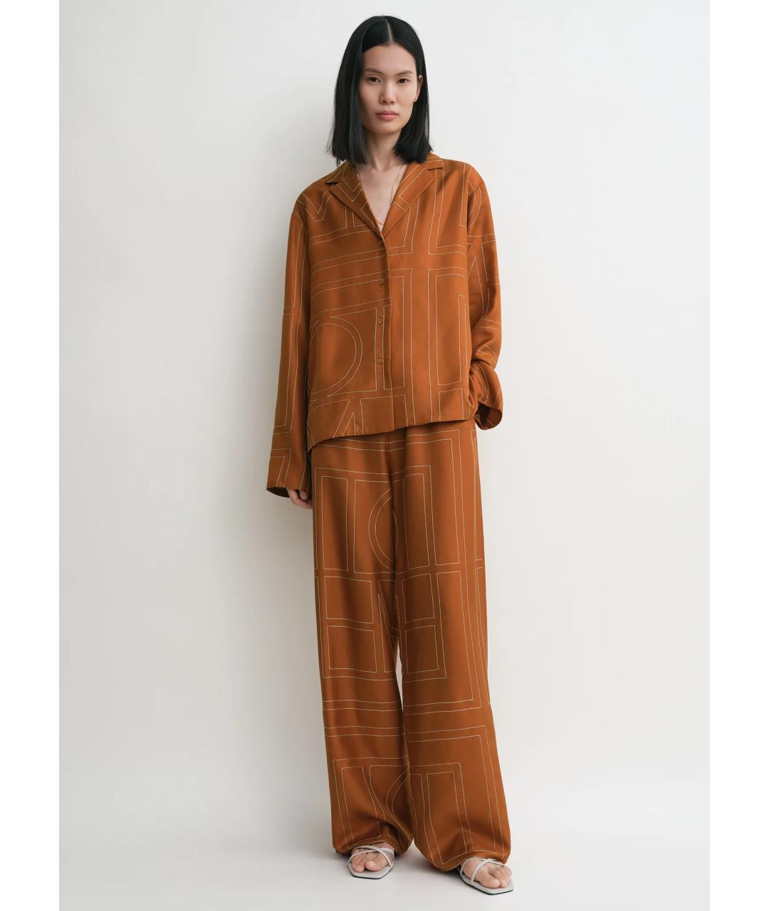 TOTEME Оранжевая шелковая рубашка, фото 3