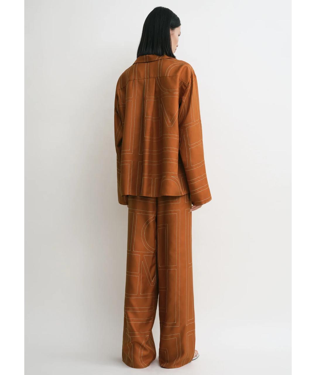 TOTEME Оранжевая шелковая рубашка, фото 4