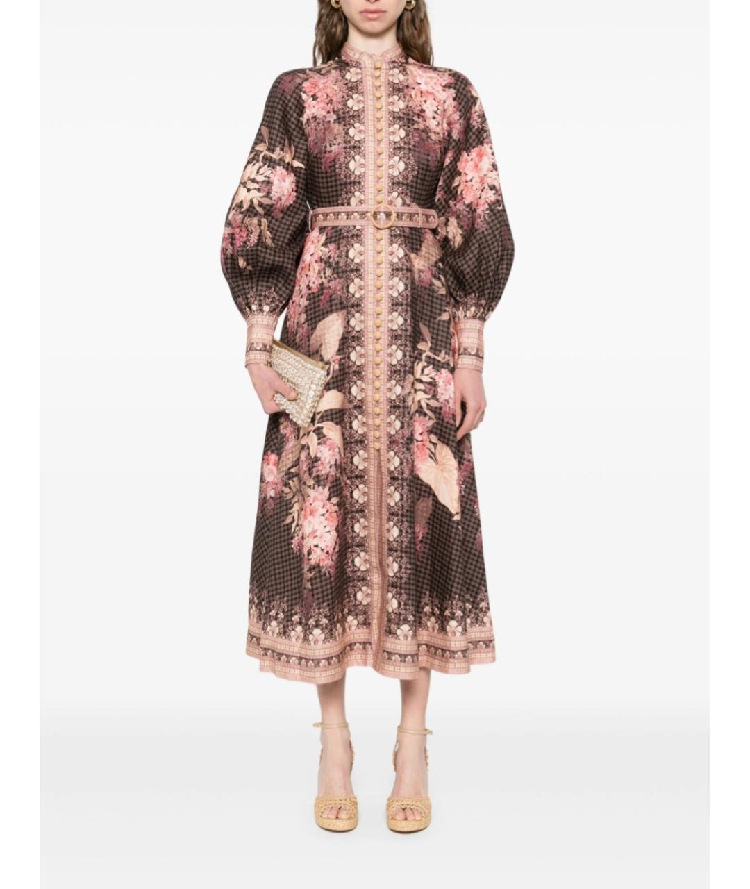 ZIMMERMANN Мульти льняное повседневное платье, фото 2