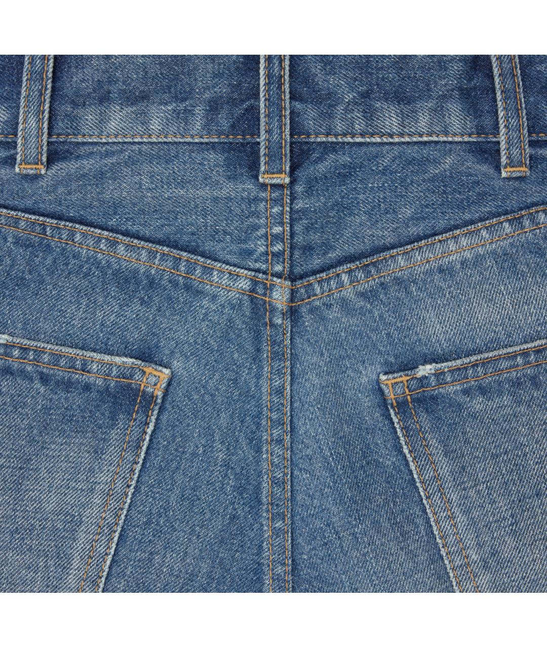 CELINE Синие хлопковые прямые джинсы, фото 3