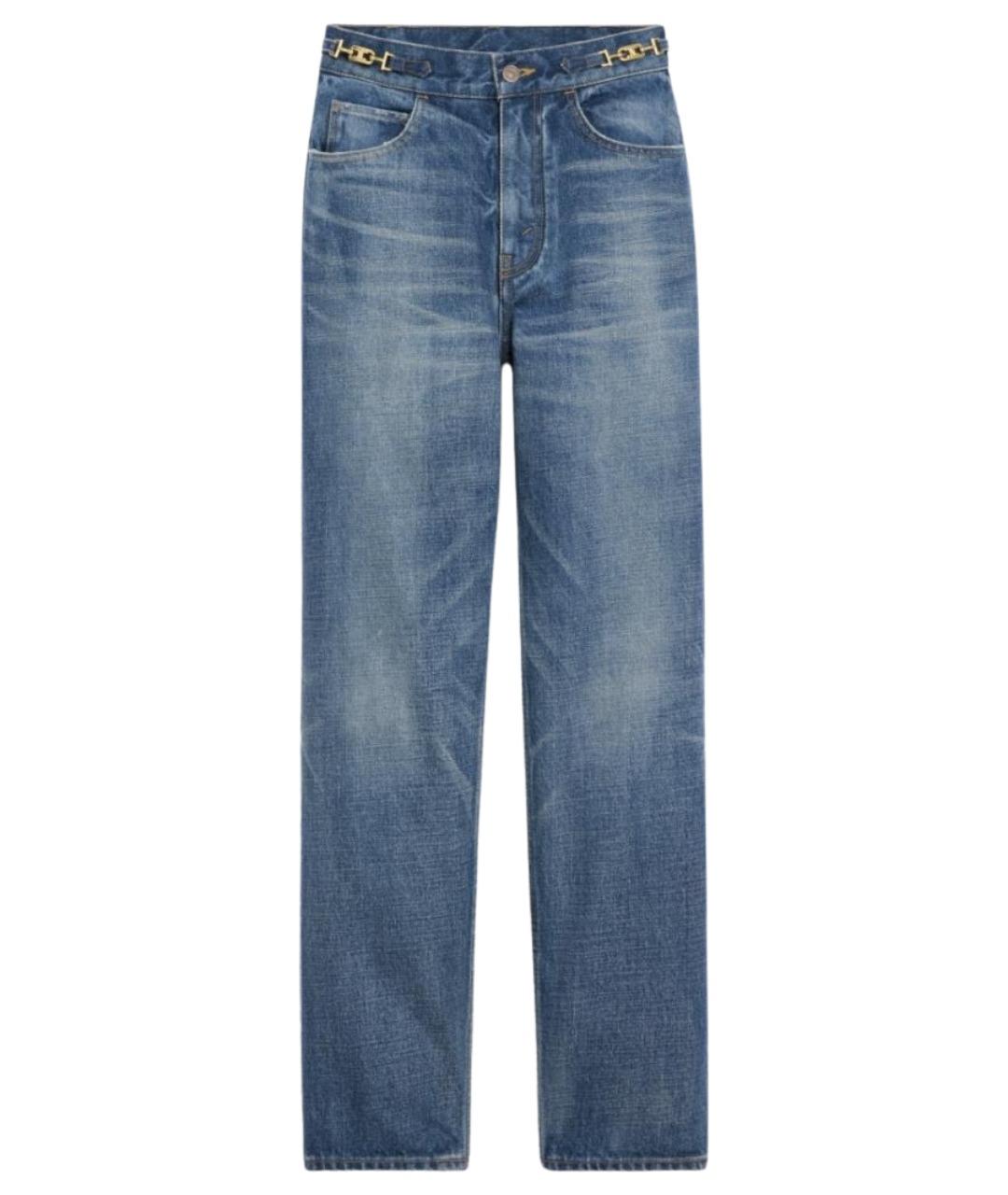 CELINE Синие хлопковые прямые джинсы, фото 1