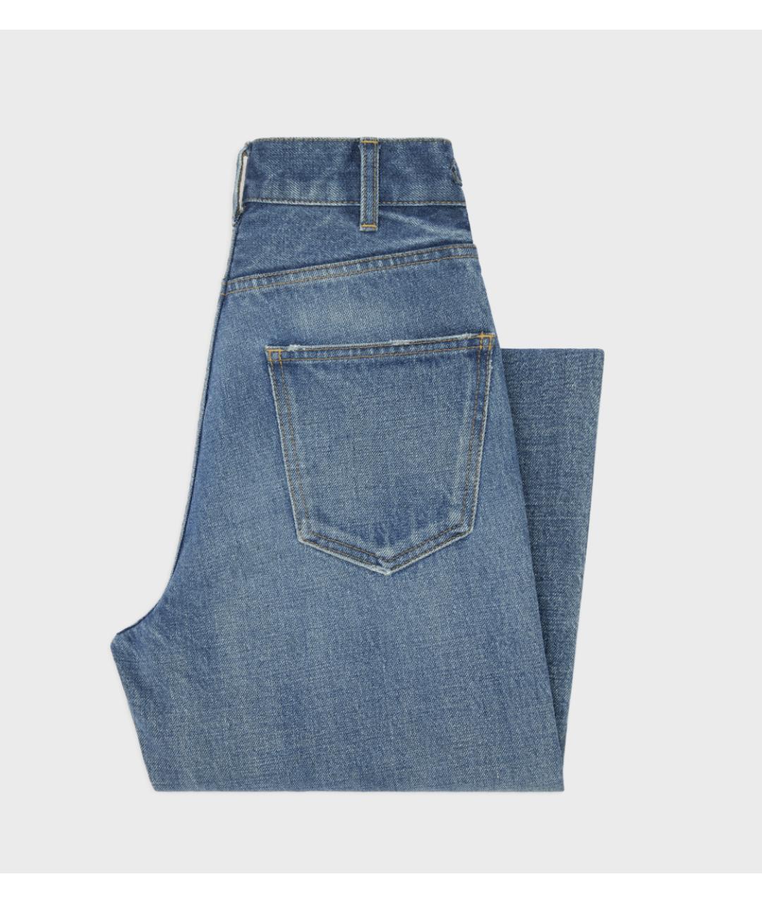 CELINE Синие хлопковые прямые джинсы, фото 2