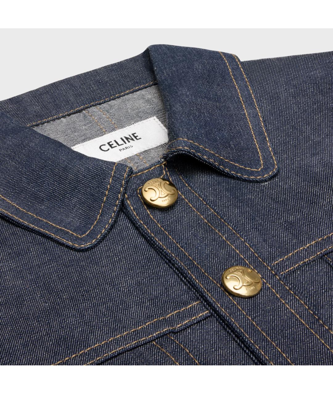 CELINE Синее хлопковое повседневное платье, фото 3