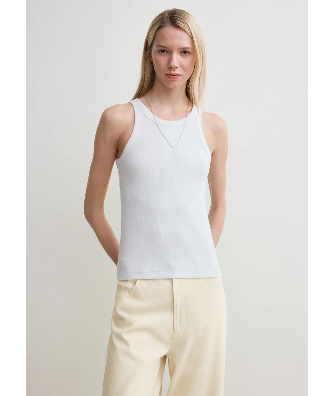 TOTEME Белая хлопковая майка, фото 5