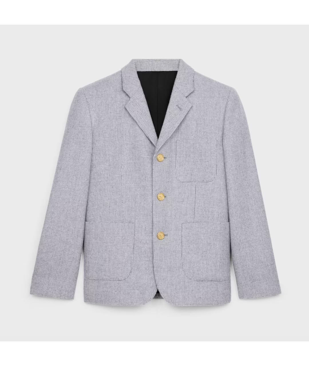 CELINE Серый кашемировый жакет/пиджак, фото 4