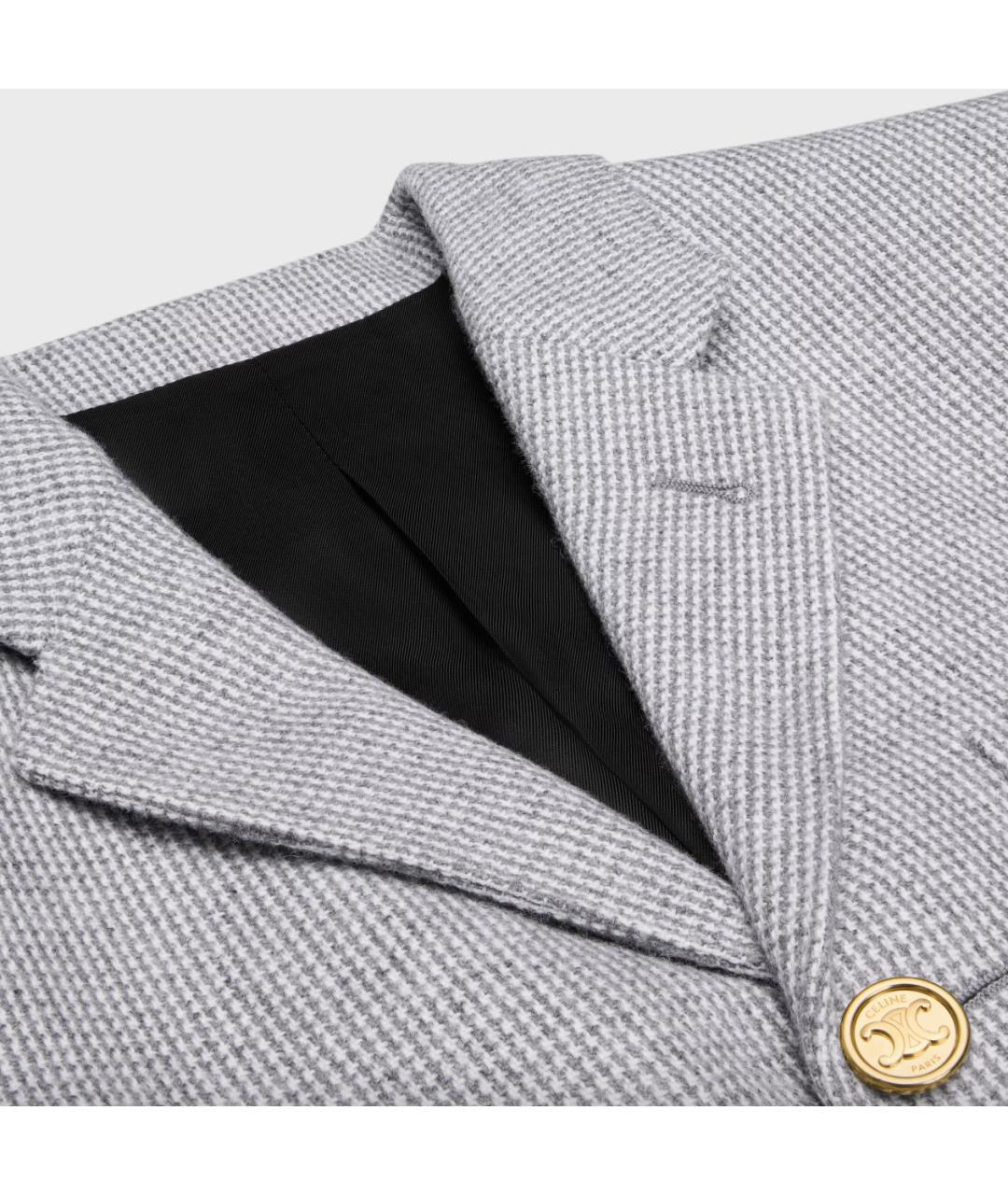 CELINE Серый кашемировый жакет/пиджак, фото 3