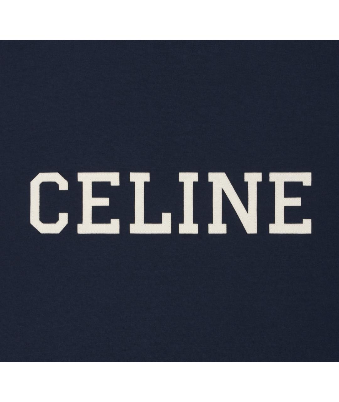 CELINE Синяя хлопковая футболка, фото 3