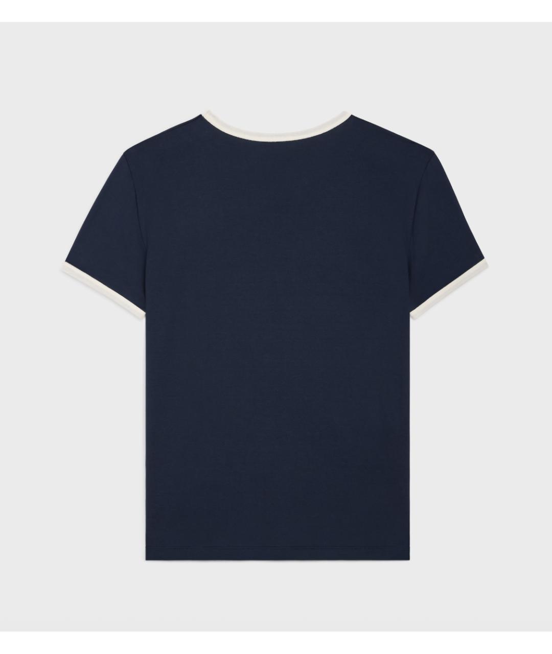 CELINE Синяя хлопковая футболка, фото 2