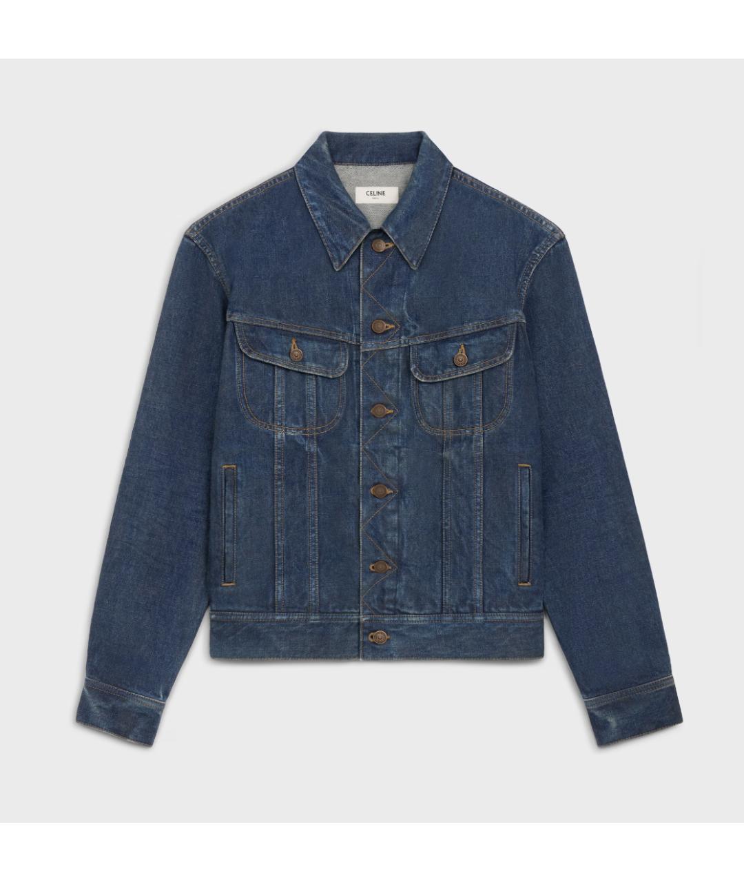 CELINE Синяя хлопковая куртка, фото 5