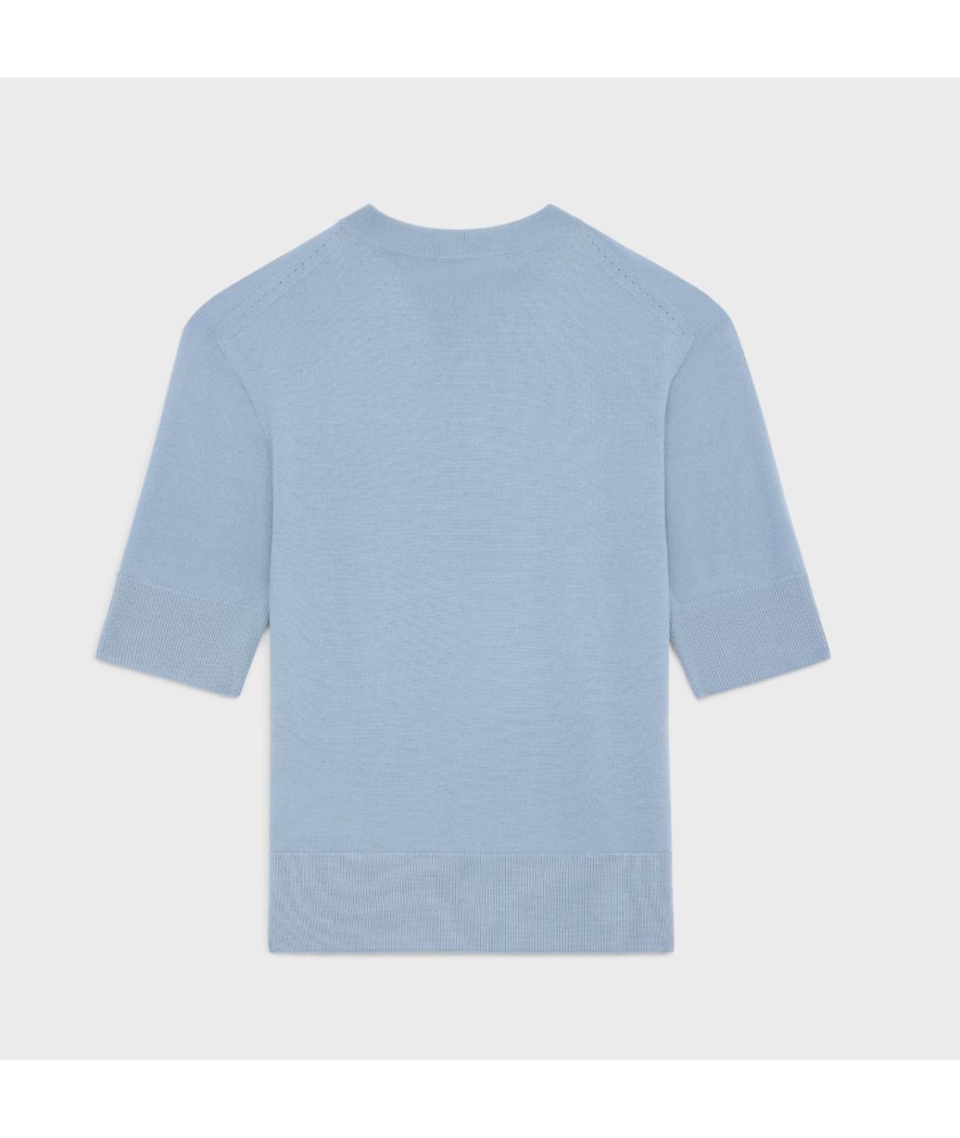 CELINE Голубой шерстяной джемпер / свитер, фото 2