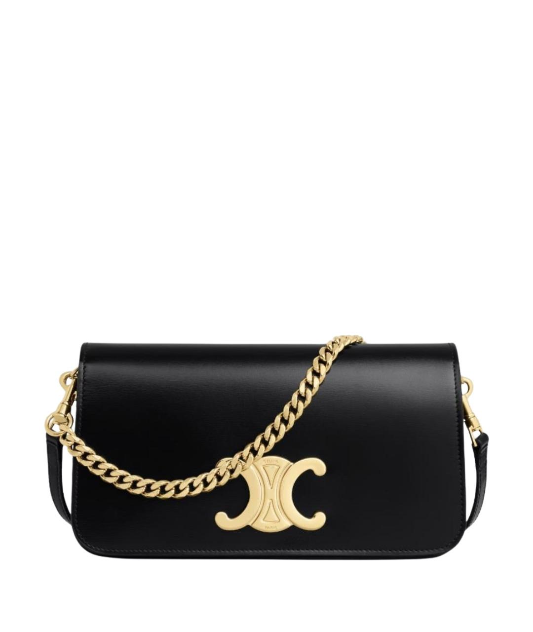 CELINE Черная кожаная сумка через плечо, фото 1