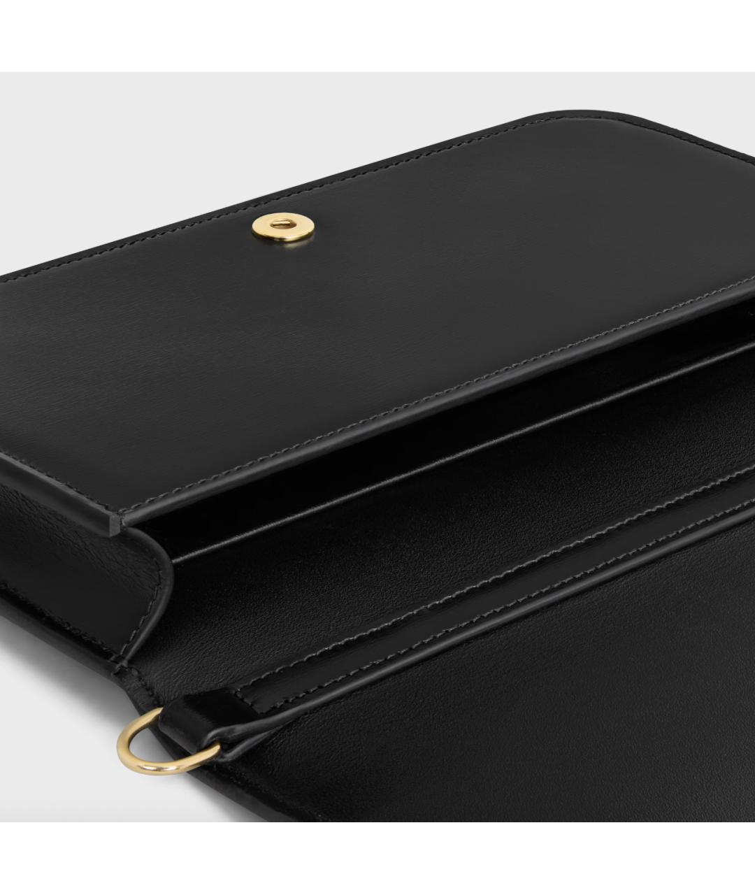 CELINE Черная кожаная сумка через плечо, фото 4