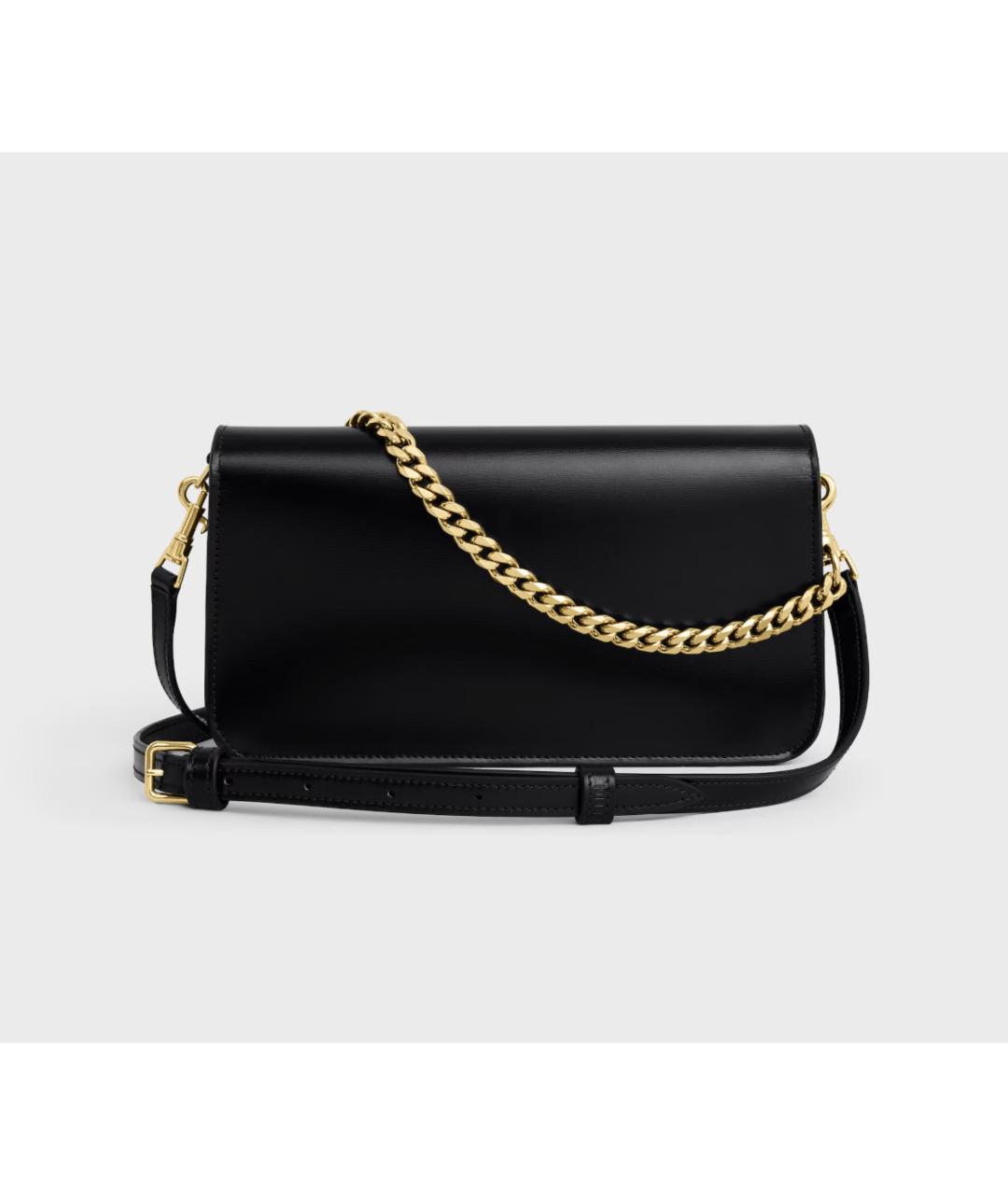 CELINE Черная кожаная сумка через плечо, фото 3