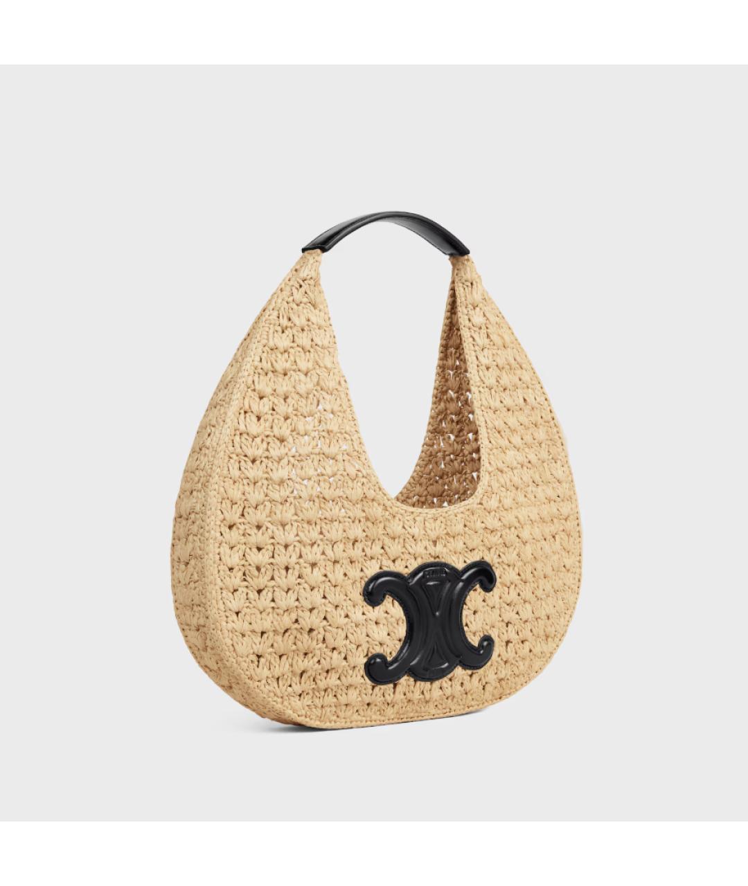 CELINE Бежевая пелетеная сумка через плечо, фото 2