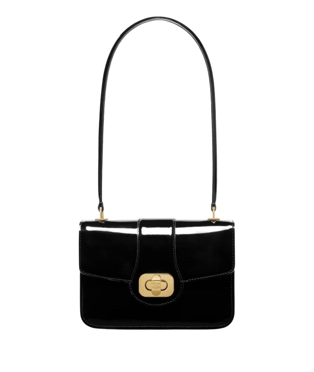 CELINE Черная сумка через плечо из лакированной кожи, фото 1