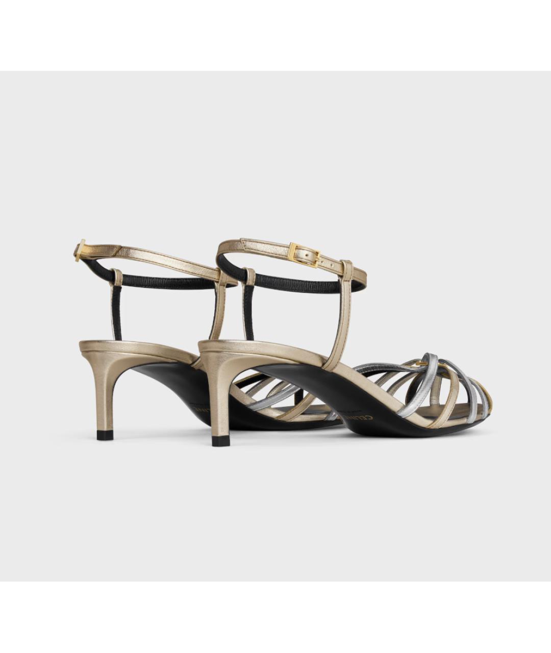 CELINE Серебряные кожаные босоножки, фото 3