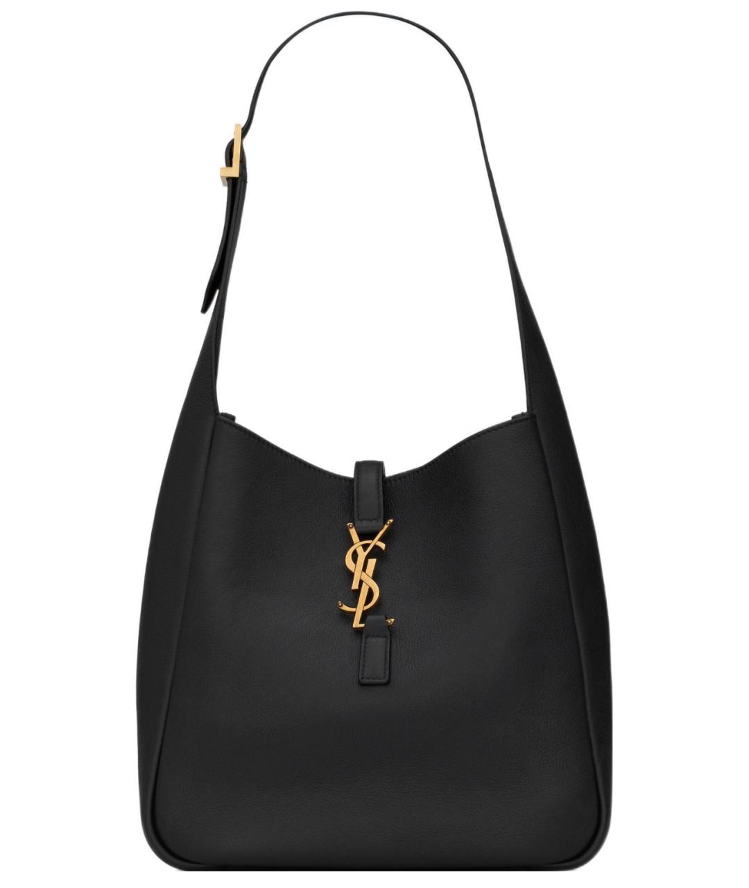 SAINT LAURENT Черная кожаная сумка через плечо, фото 1