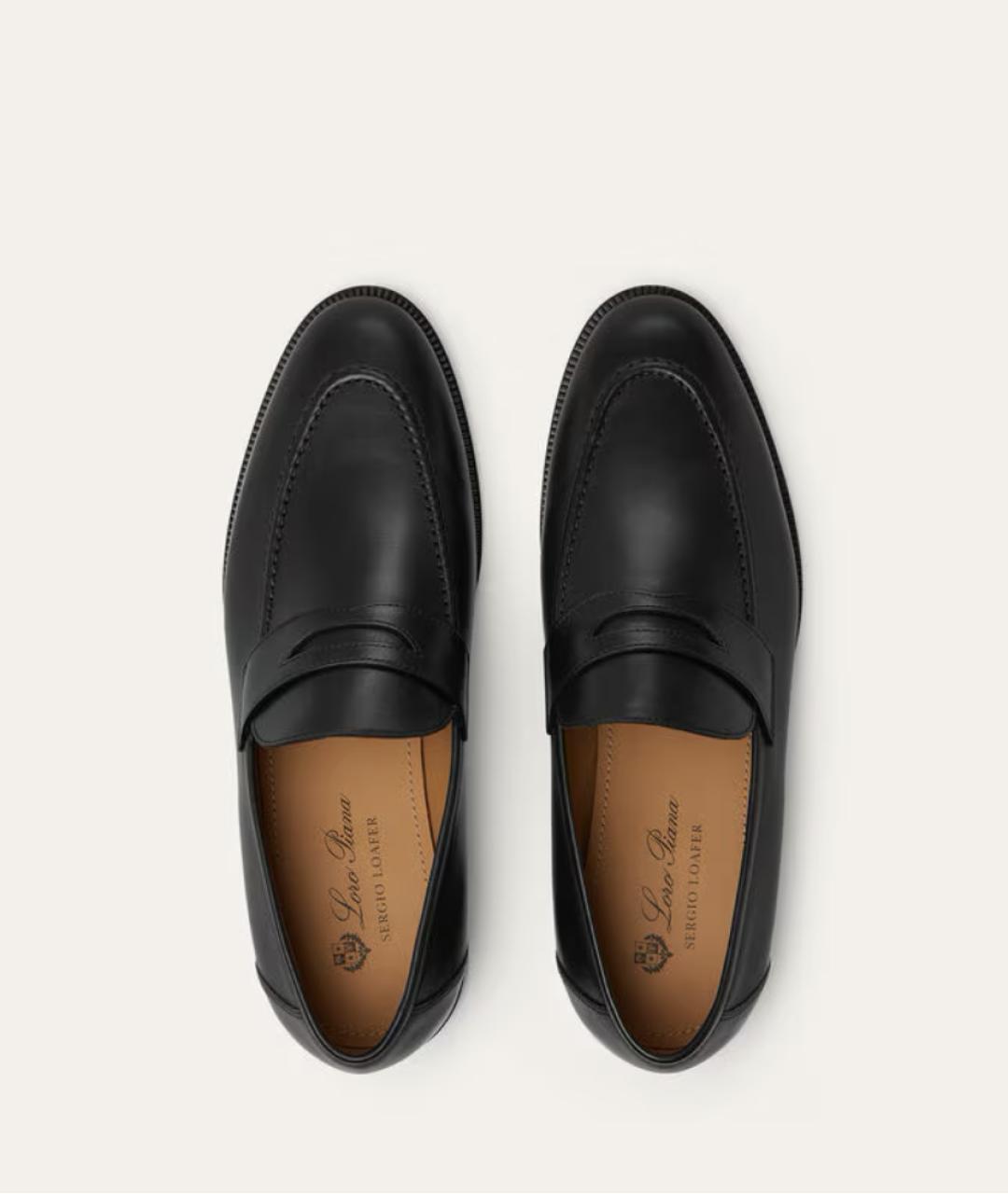 LORO PIANA Черные кожаные лоферы, фото 5