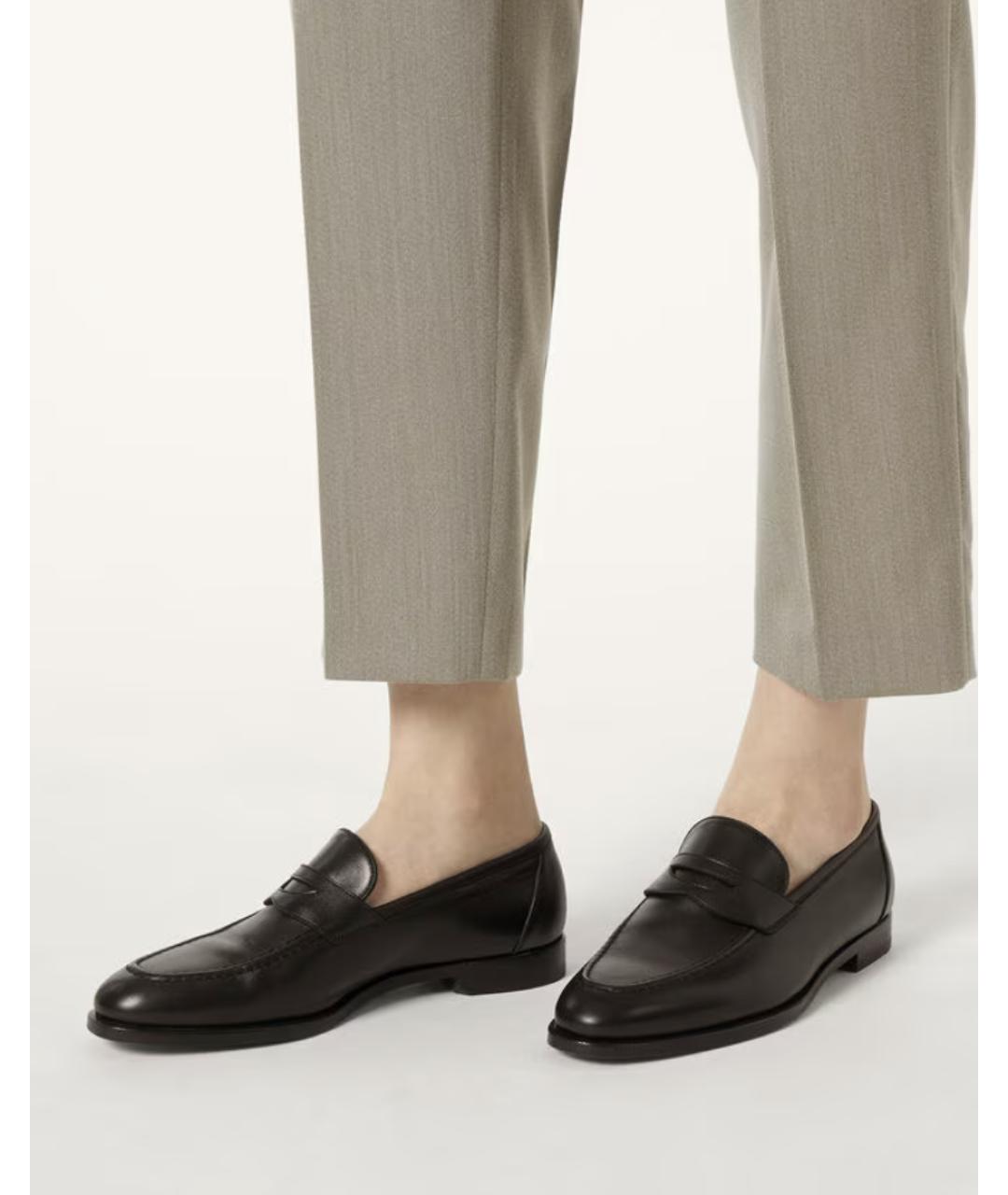 LORO PIANA Черные кожаные лоферы, фото 2