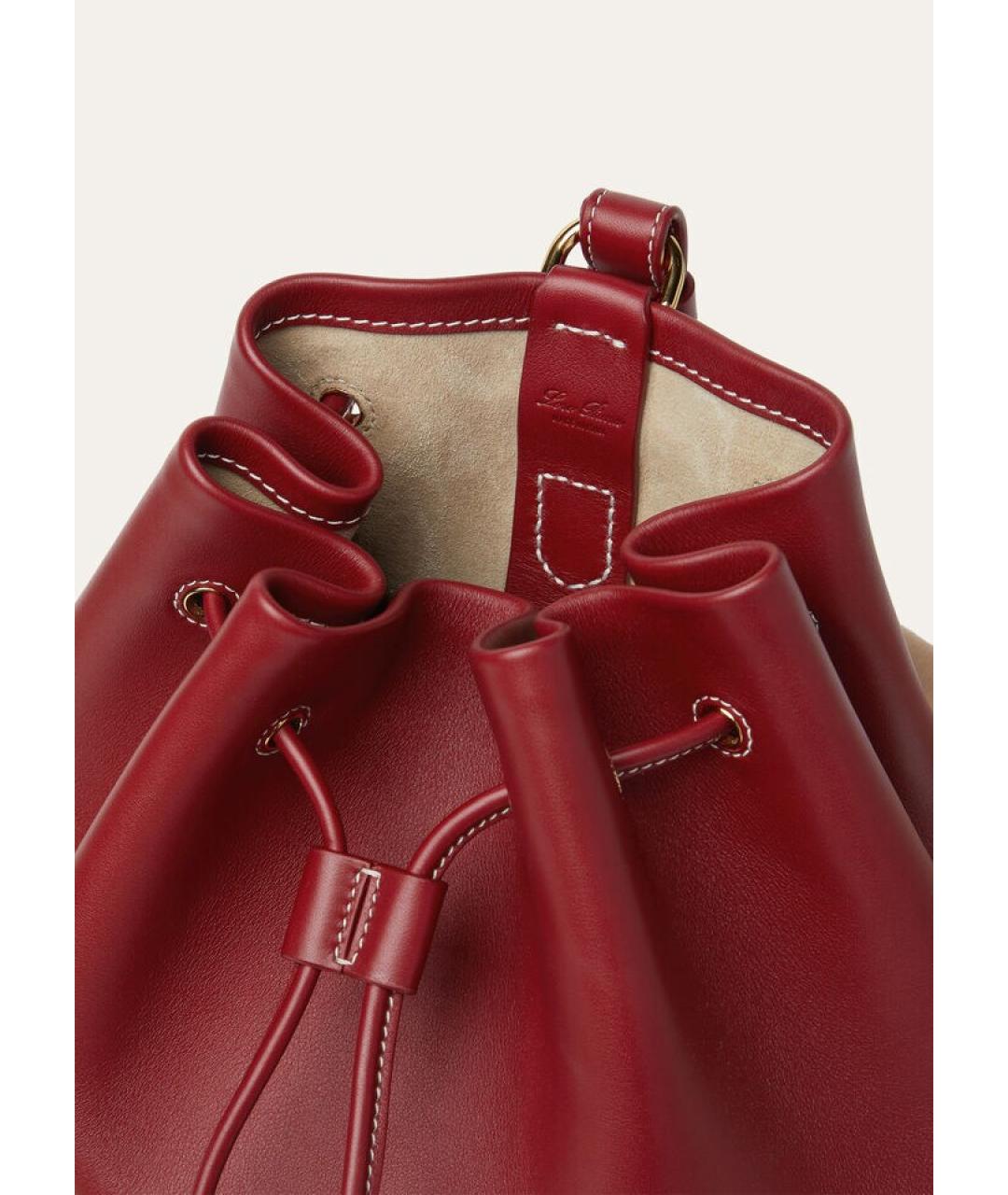 LORO PIANA Красный кожаный рюкзак, фото 3