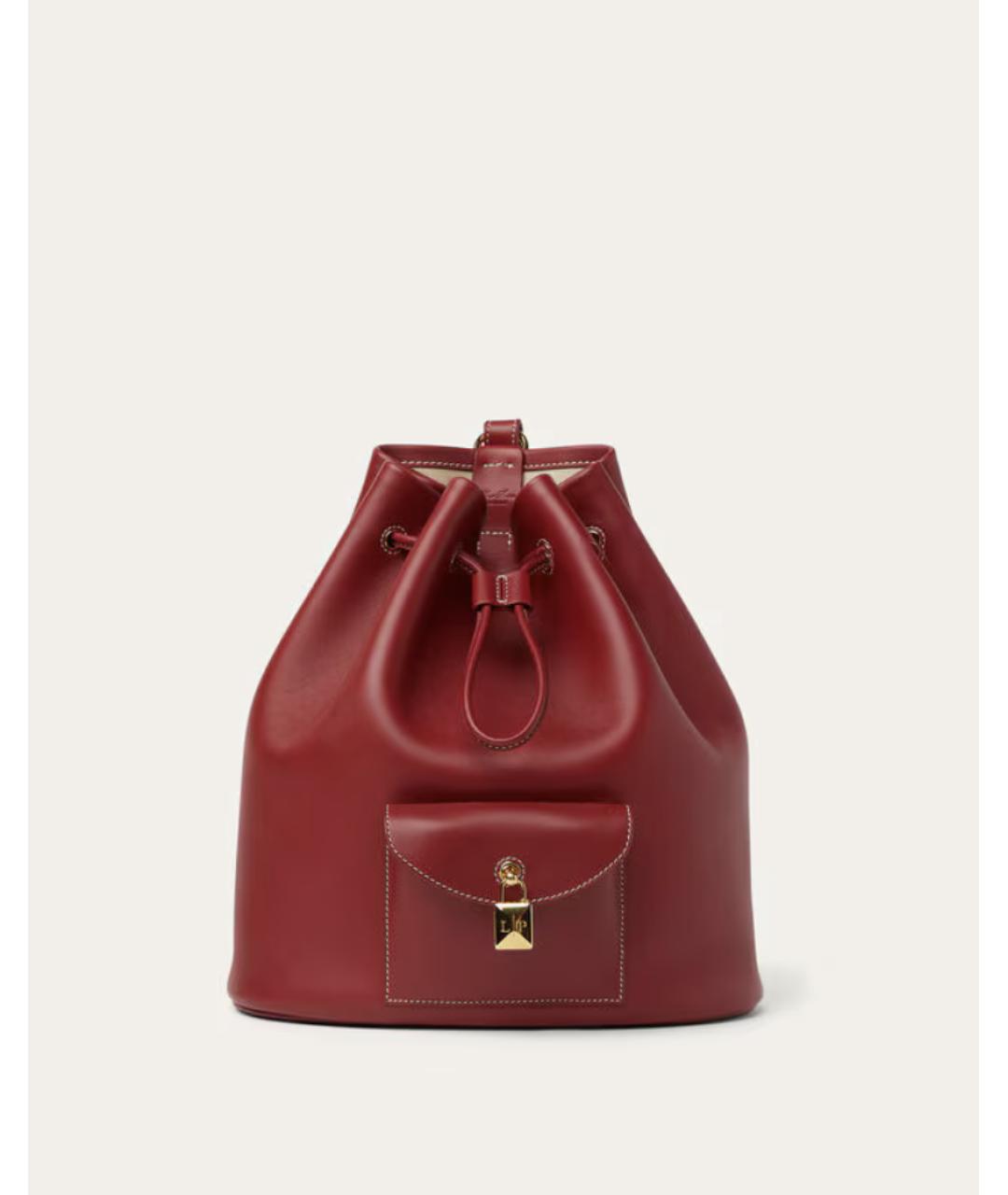 LORO PIANA Красный кожаный рюкзак, фото 5