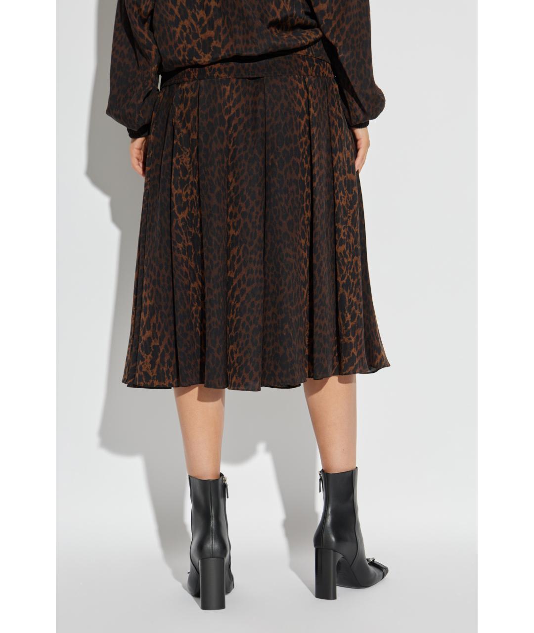 BALENCIAGA Коричневая шелковая юбка миди, фото 4
