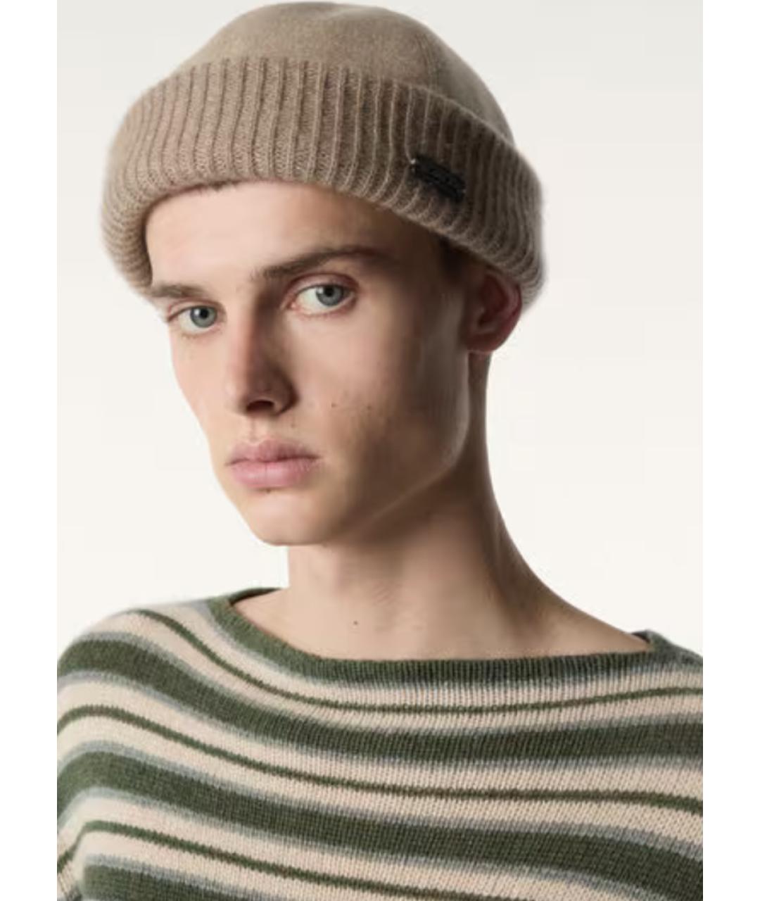 LORO PIANA Бежевая кашемировая шапка, фото 3