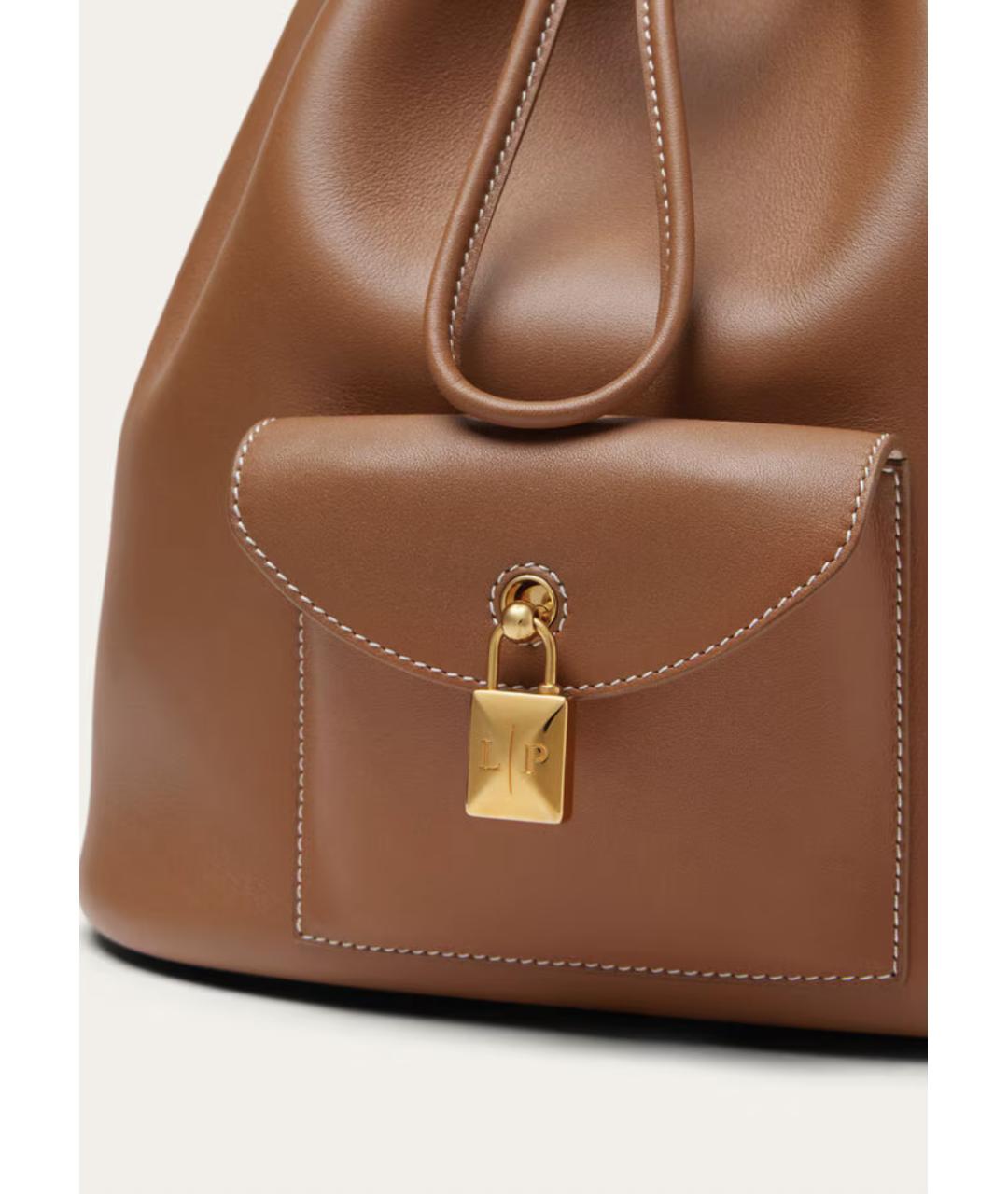 LORO PIANA Коричневый кожаный рюкзак, фото 4