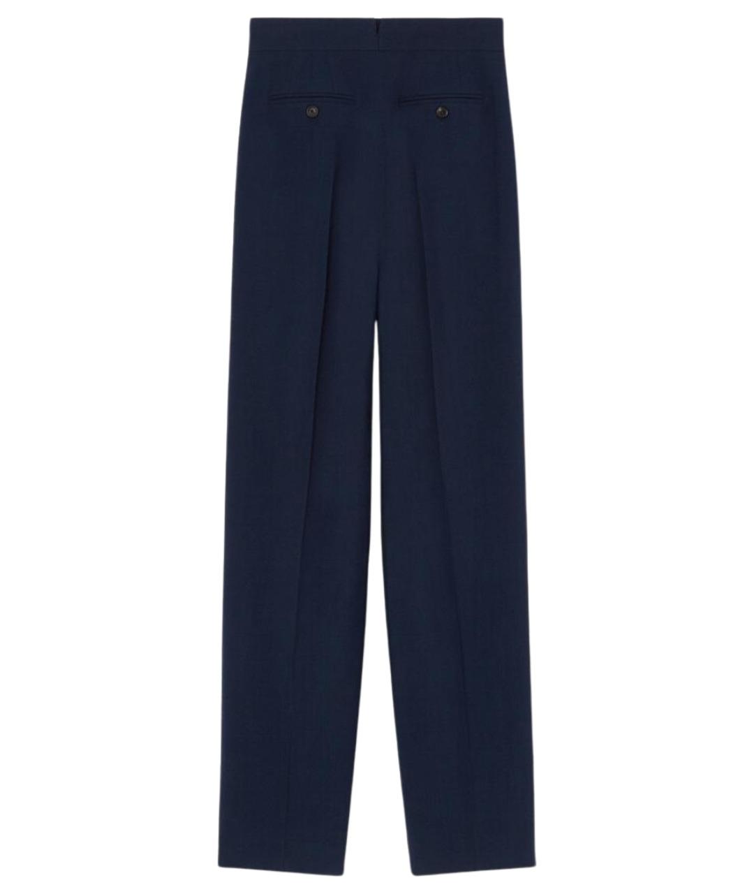 LORO PIANA Синие шерстяные прямые брюки, фото 1