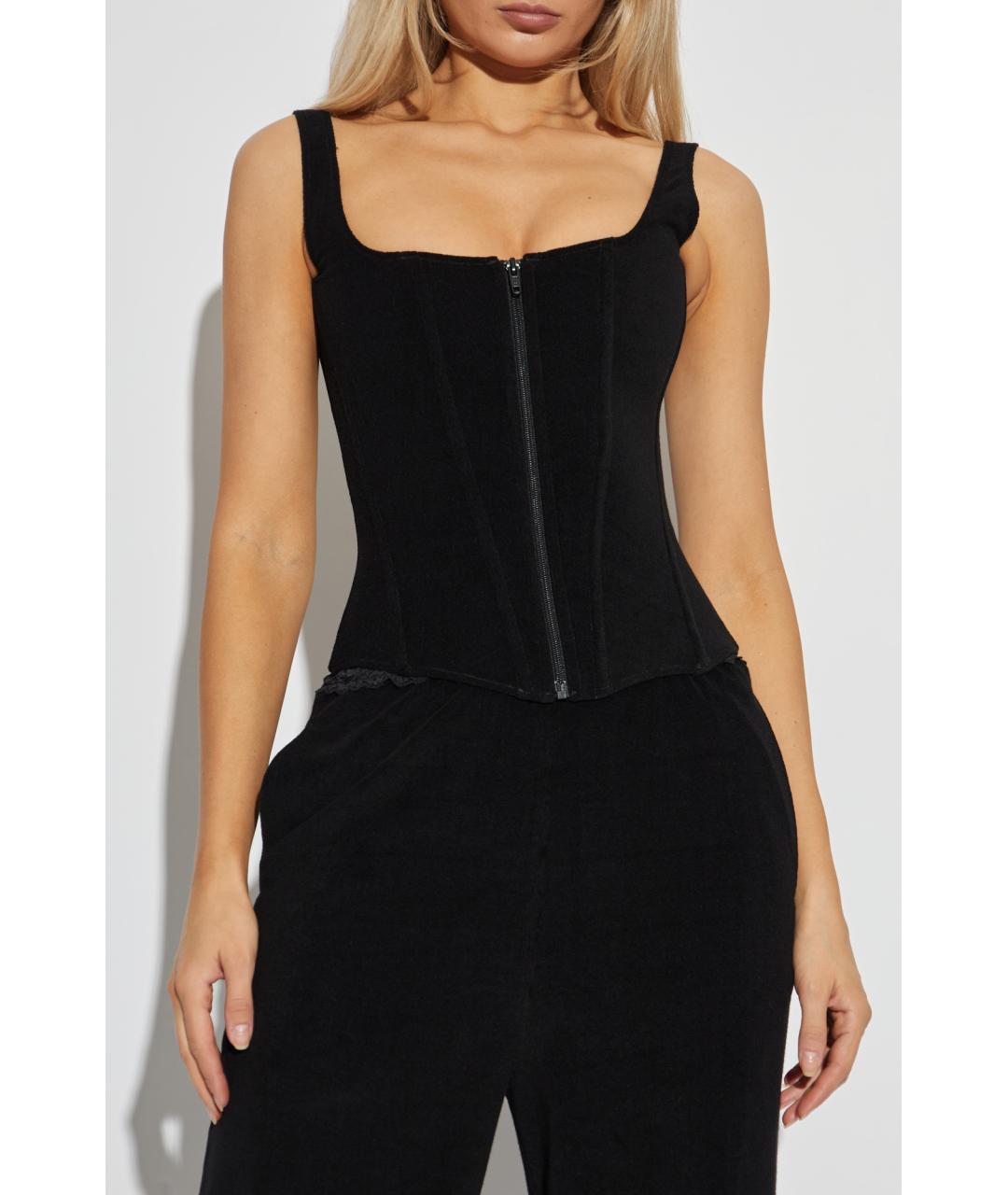 BALENCIAGA Черная хлопковая майка, фото 2