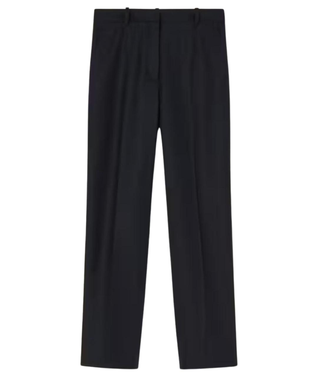 LORO PIANA Темно-синие шерстяные прямые брюки, фото 1