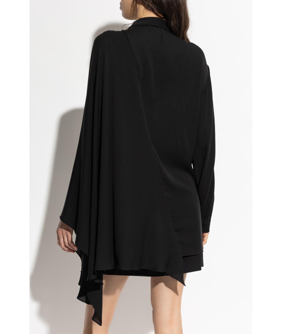 BALENCIAGA Черная шелковая блузы, фото 4