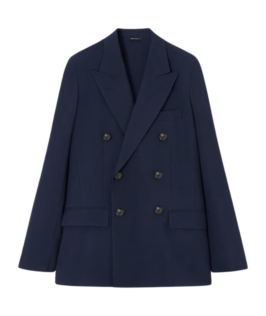 LORO PIANA Синий шерстяной жакет/пиджак, фото 1