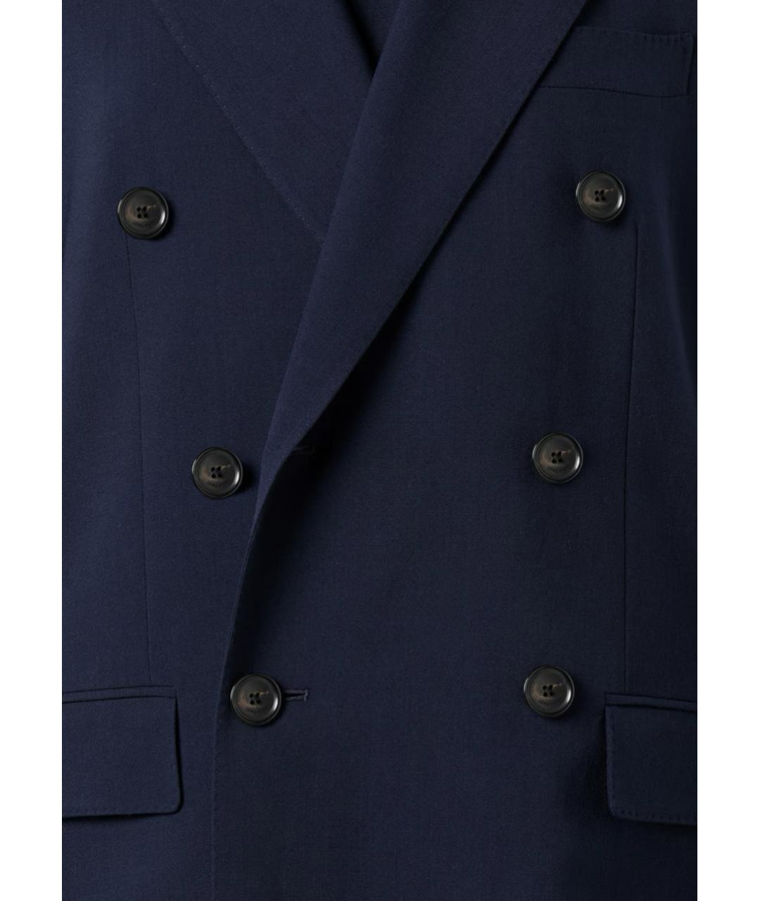 LORO PIANA Синий шерстяной жакет/пиджак, фото 3