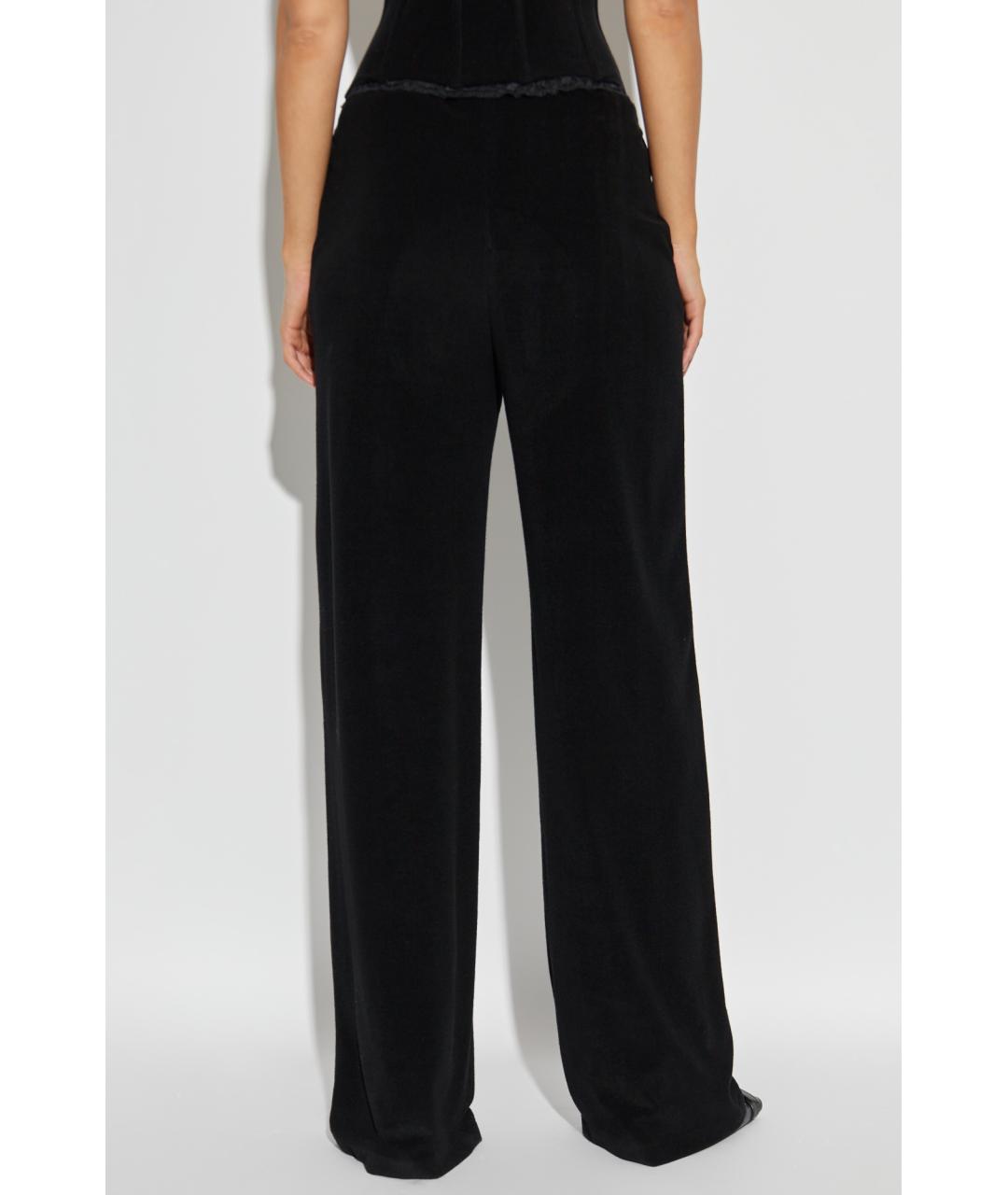 BALENCIAGA Черные хлопковые прямые брюки, фото 4