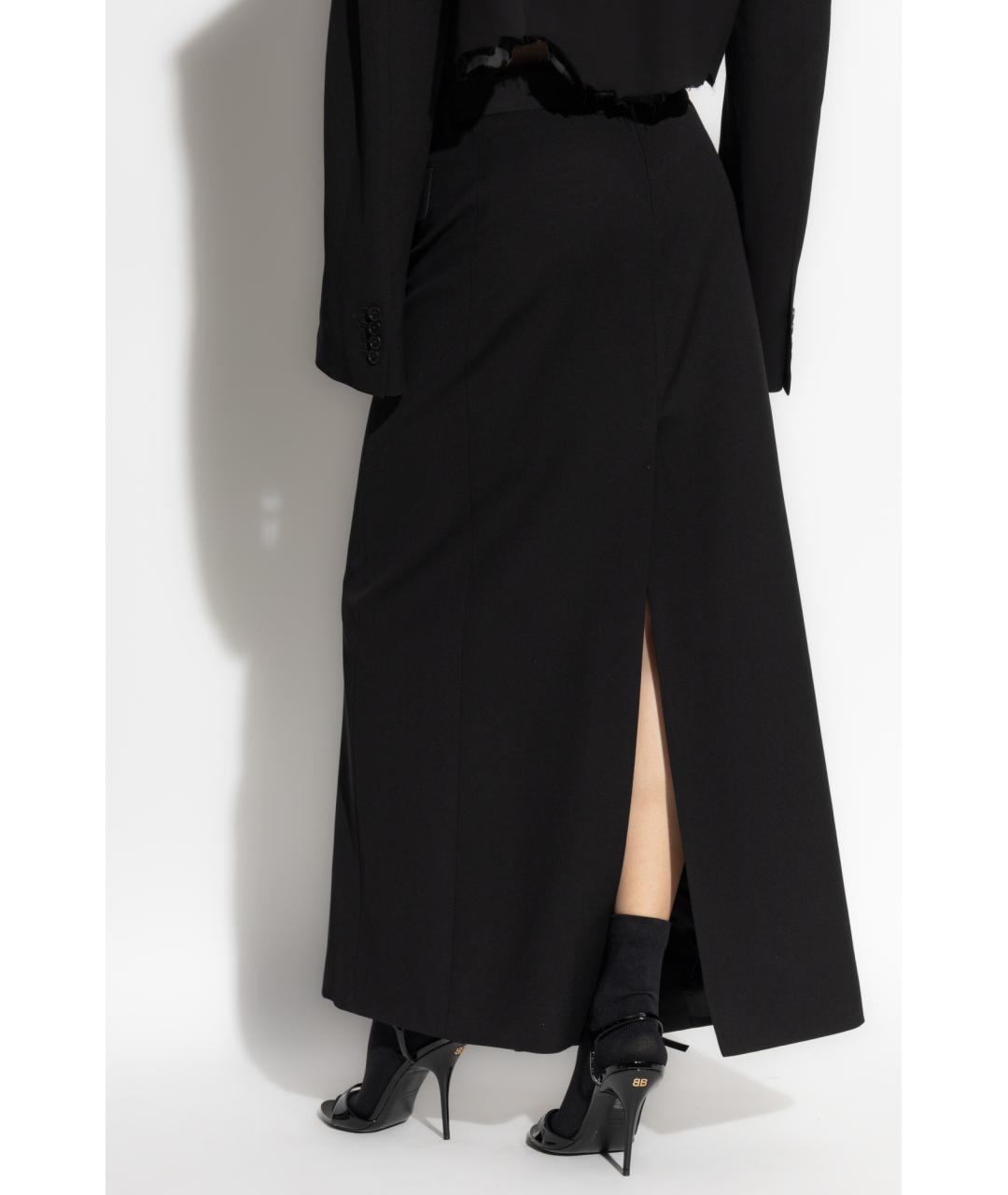BALENCIAGA Черная вискозная юбка миди, фото 4