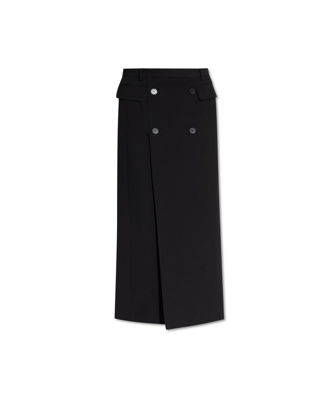 BALENCIAGA Черная вискозная юбка миди, фото 6