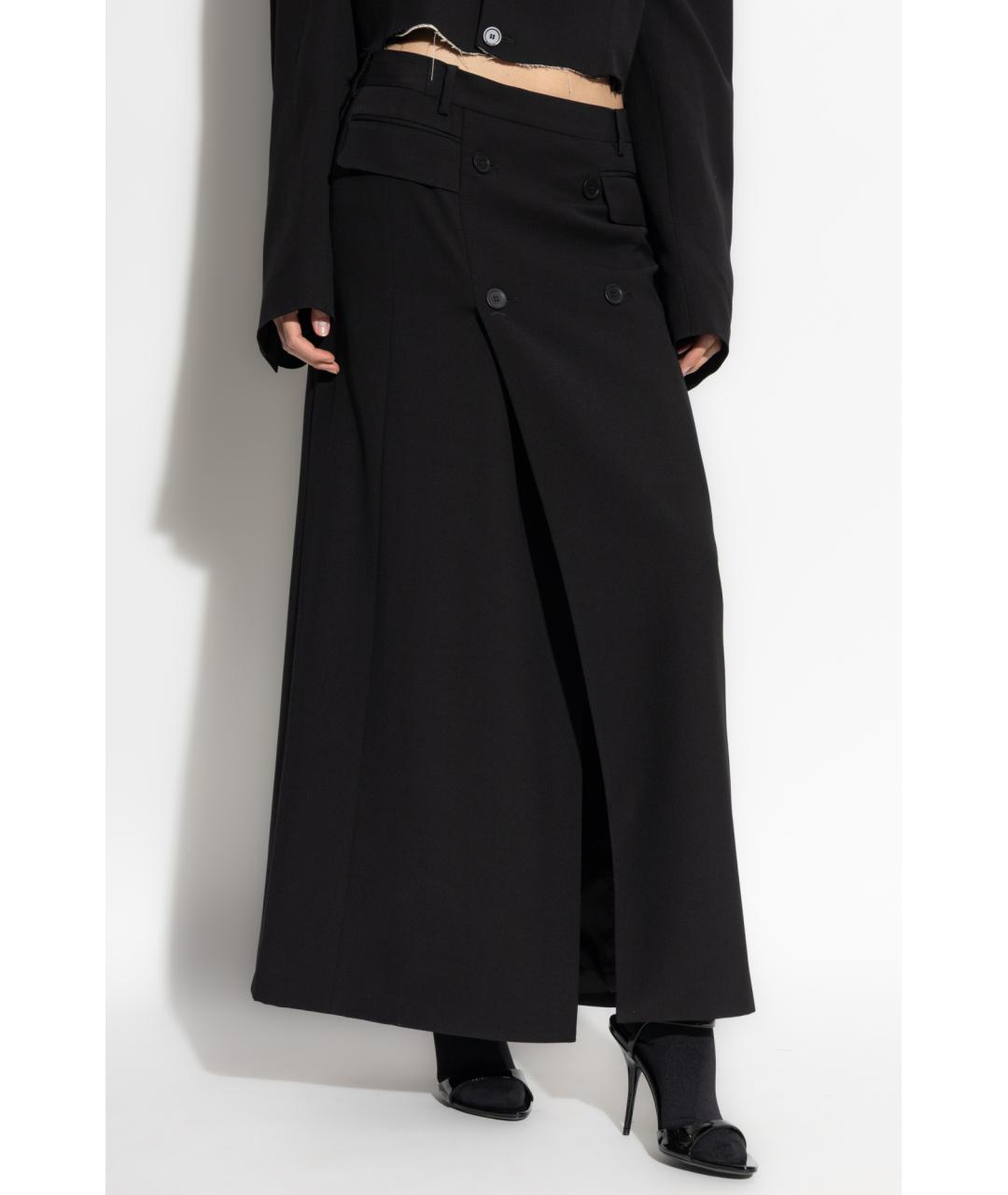 BALENCIAGA Черная вискозная юбка миди, фото 3