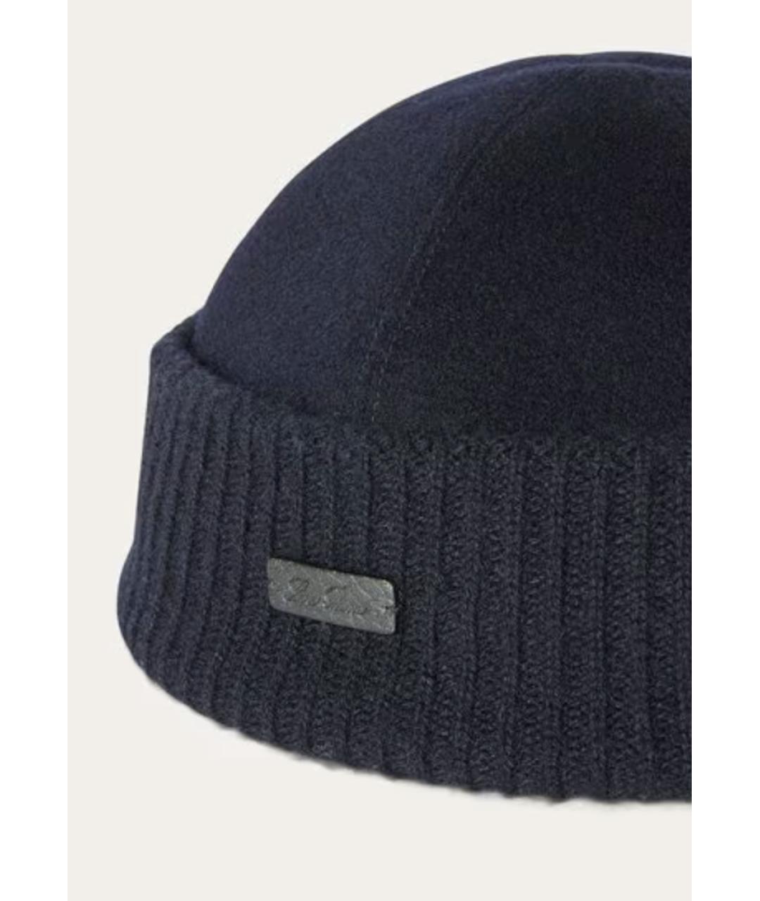 LORO PIANA Синяя кашемировая шапка, фото 3