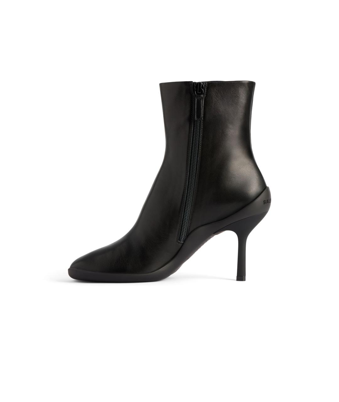 BALENCIAGA Черные кожаные ботильоны, фото 4