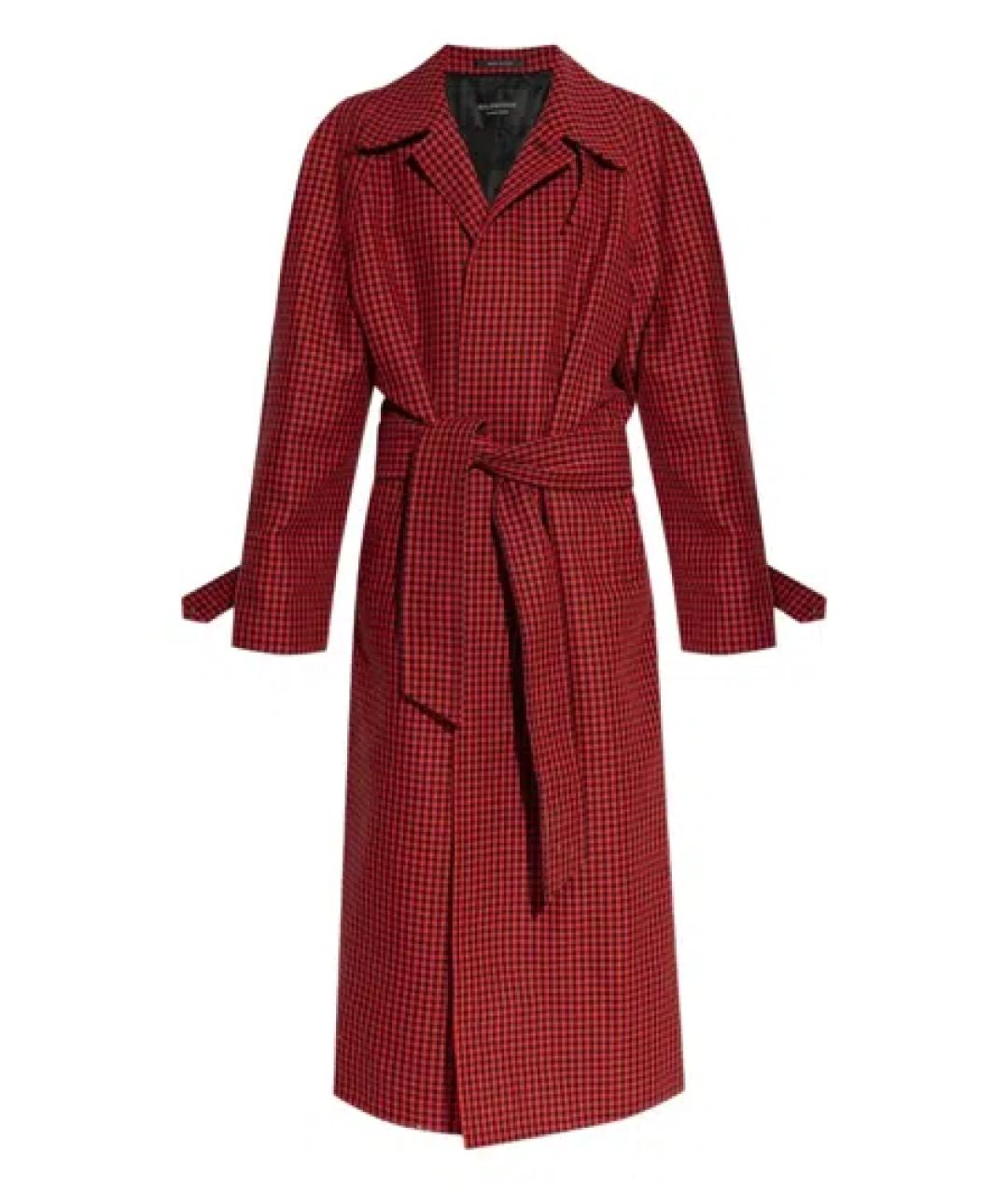BALENCIAGA Красное хлопковое пальто, фото 1