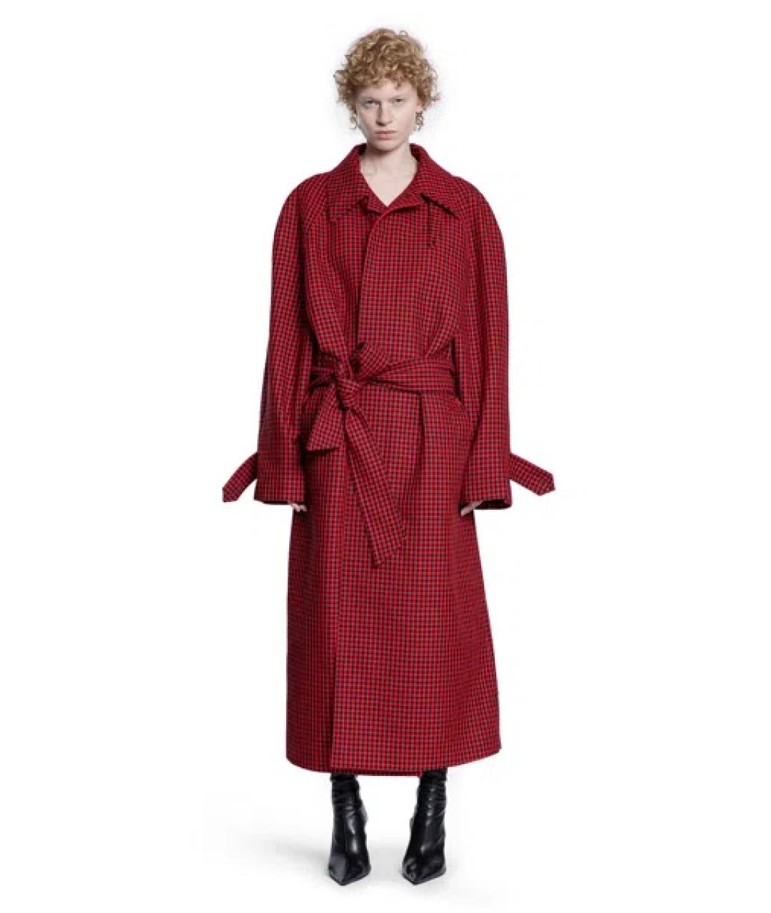 BALENCIAGA Красное хлопковое пальто, фото 5