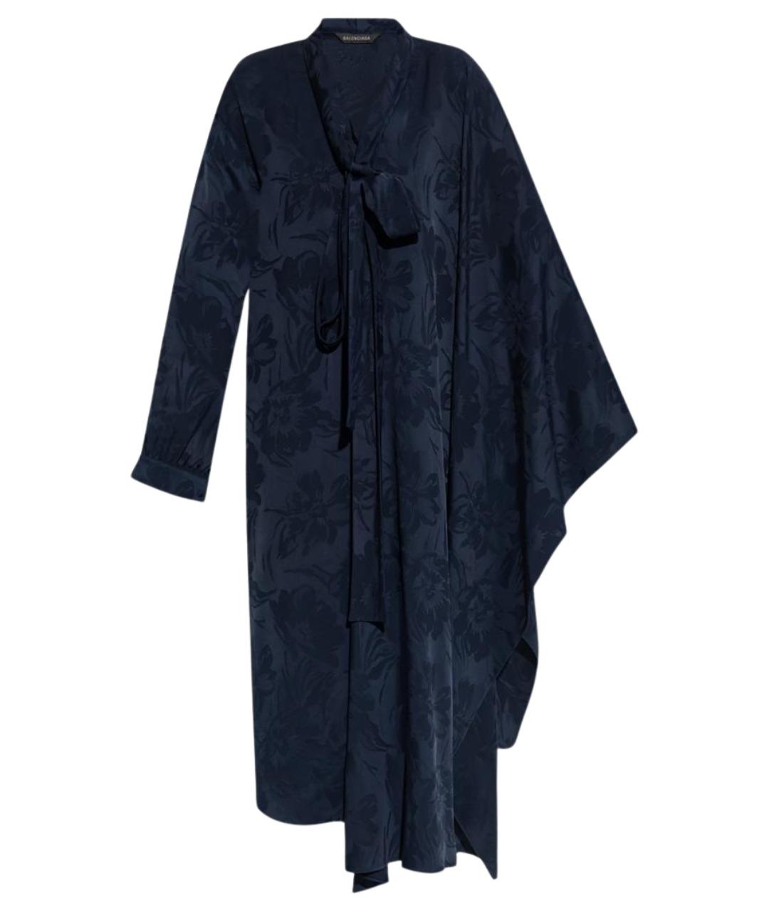 BALENCIAGA Синее вискозное платье, фото 1