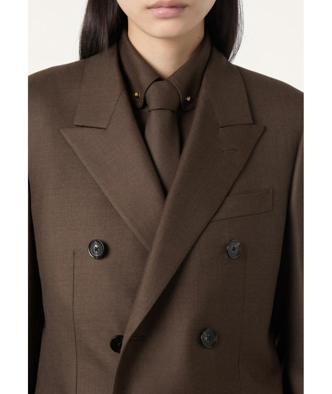 LORO PIANA Коричневый шерстяной жакет/пиджак, фото 4