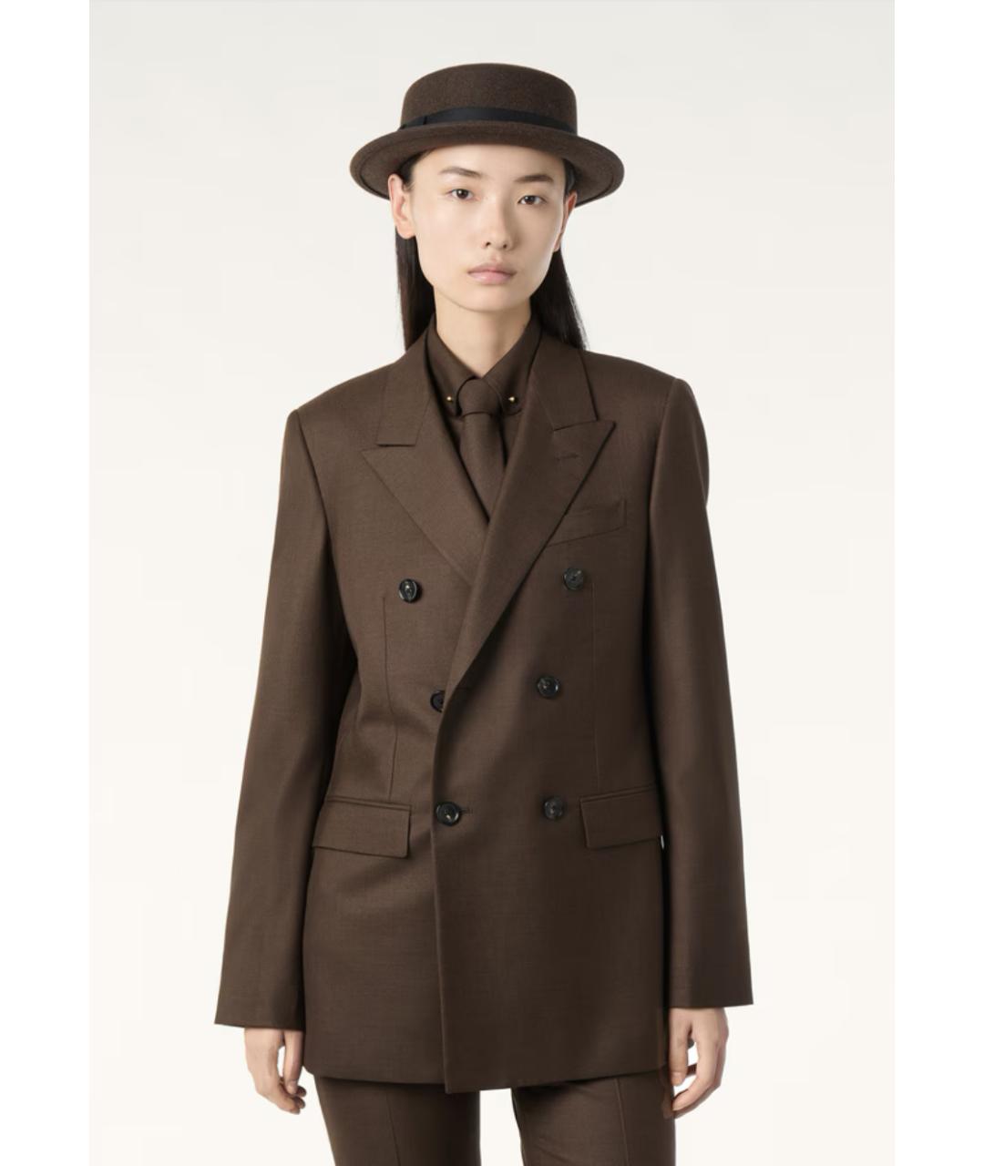 LORO PIANA Коричневый шерстяной жакет/пиджак, фото 3