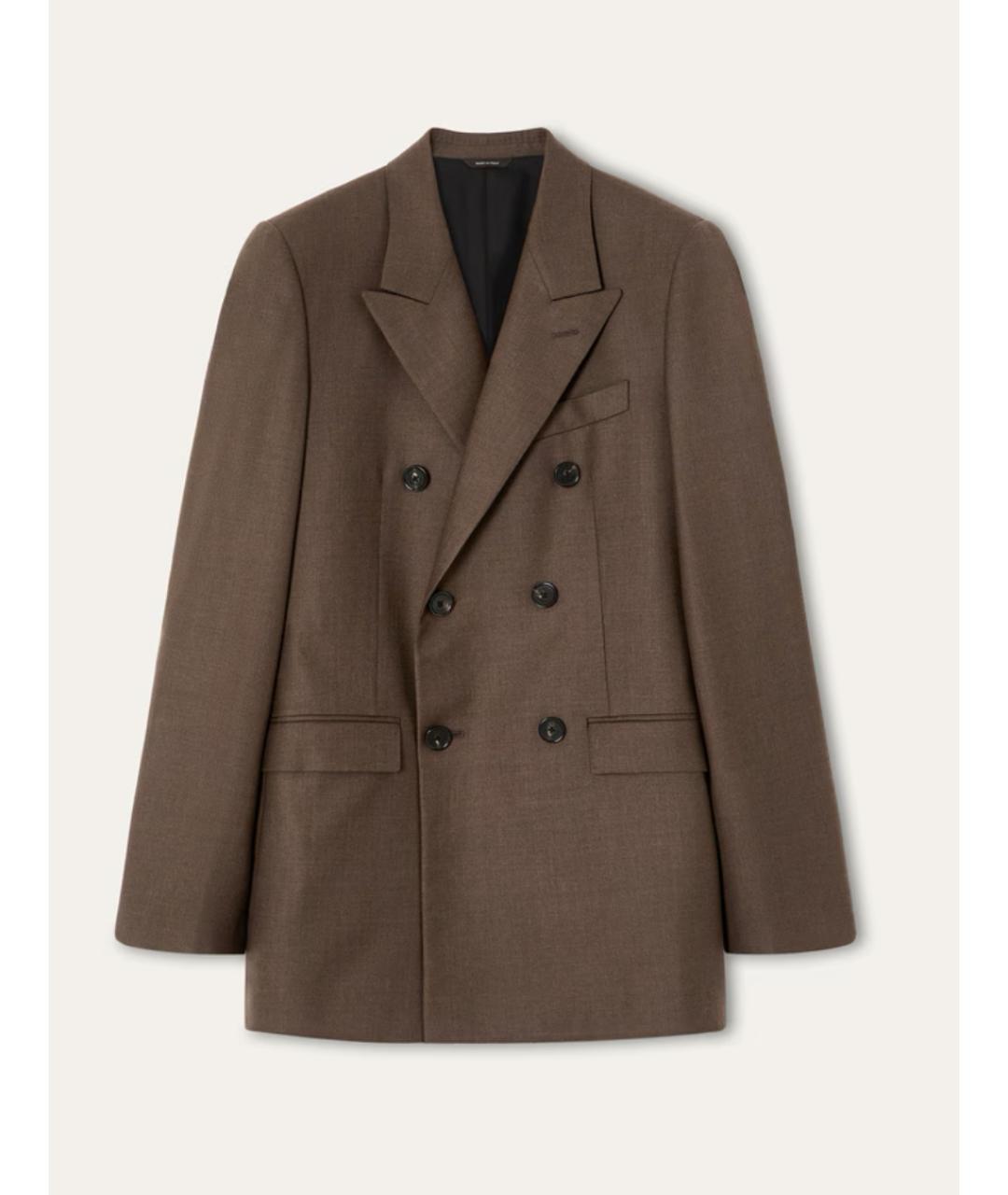 LORO PIANA Коричневый шерстяной жакет/пиджак, фото 7