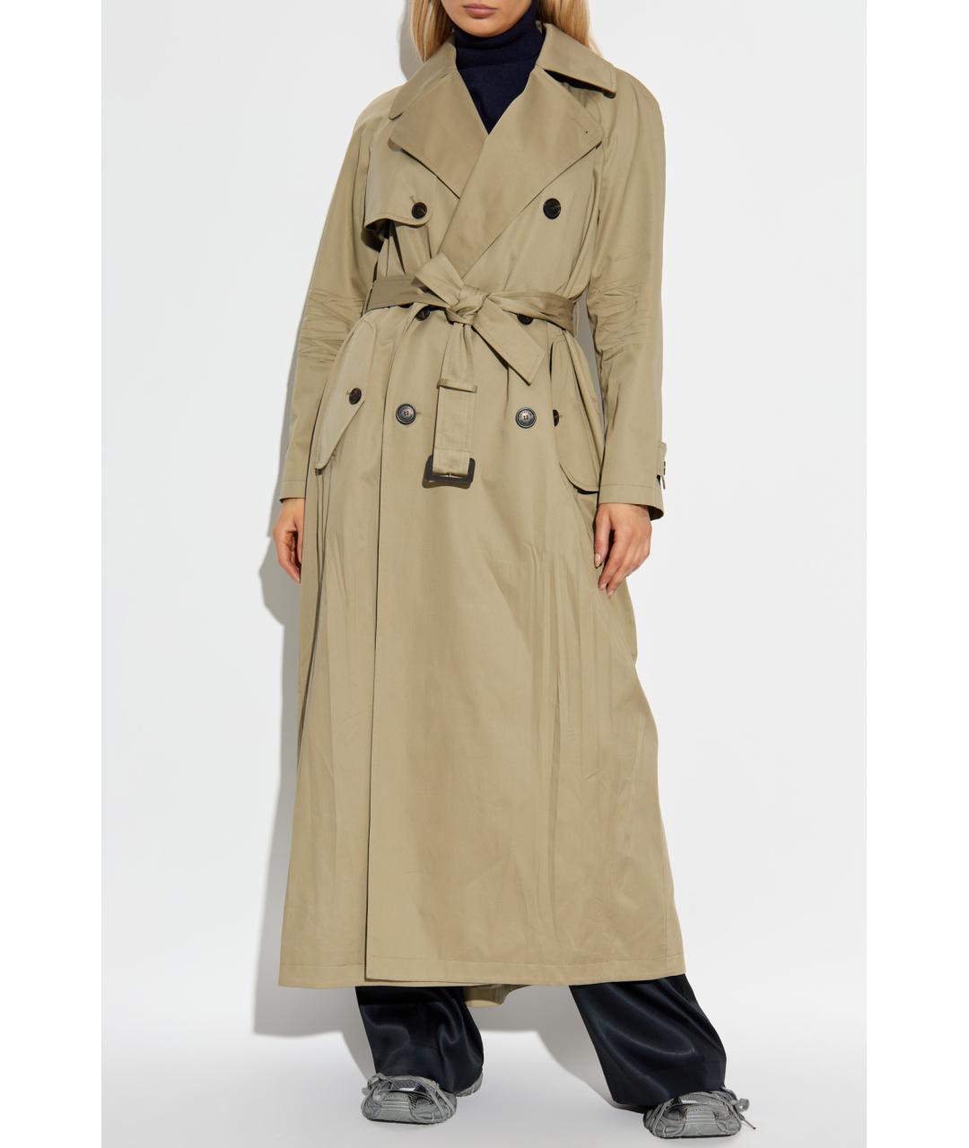 BALENCIAGA Бежевый хлопковый тренч/плащ, фото 3