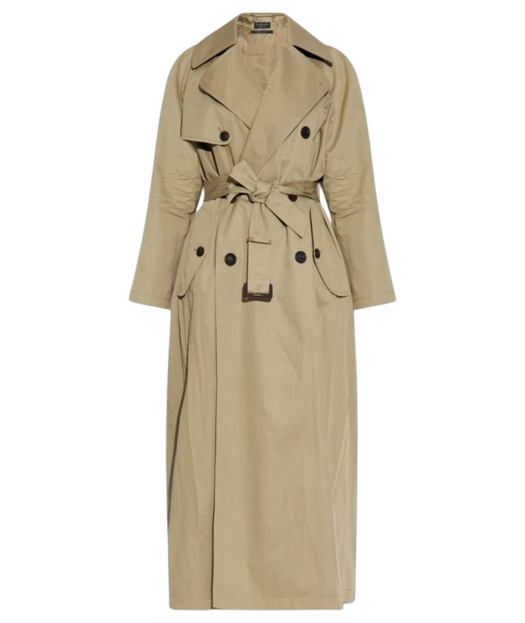 BALENCIAGA Бежевый хлопковый тренч/плащ, фото 1