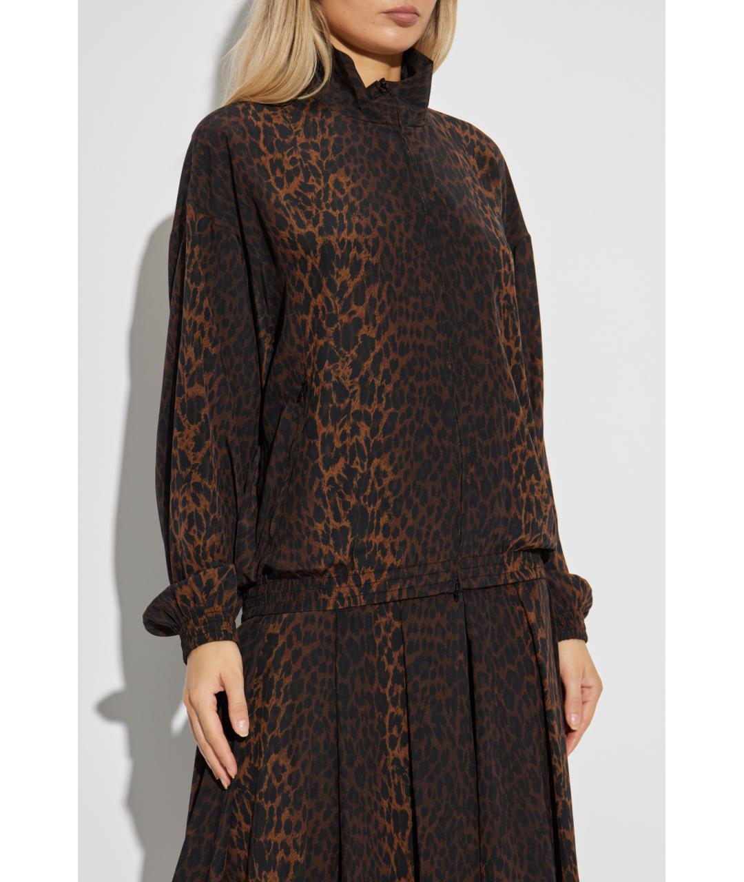 BALENCIAGA Коричневая шелковая блузы, фото 3